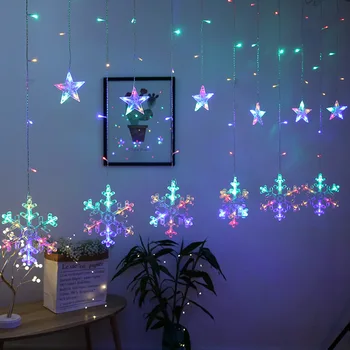 Snežinka niz LED svetlobno zaveso pravljice božič garland svate svetlobe soba, vrt dekoracijo EU / ZDA priključite svetlobni niz