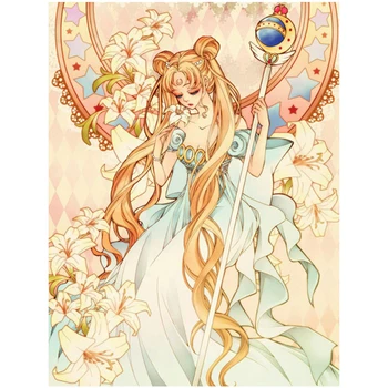 FSBCGT Risank Anime Sailor Moon Akril, Olje, Barvanje Z Številke Slike Ročno Poslikane Za Odrasle Platno Umetnosti DIY Darilo Doma Dekor