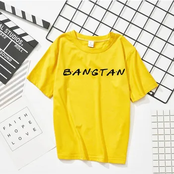 Bangtan Fantje pismo tiskanje znanja kratka sleeved majico krog vratu pulover, T-shirt ženski korejski študent suknjič majico tide wholes 185818