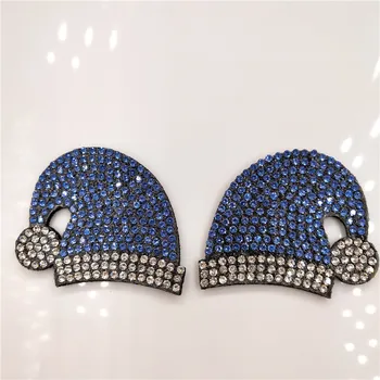 20pcs/veliko 5X3.8 CM Bleščeč diamant Božični klobuk Oblazinjeni appliques za pokrivala za dekoracijo ročno pribor za lase