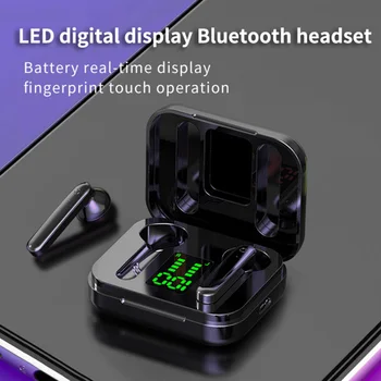 Bluetooth V5.0 Slušalke Brezžične Slušalke Z Mikrofonom Šport Vodotesne Slušalke LED Zaslon Polnjenje Polje Za Android IOS