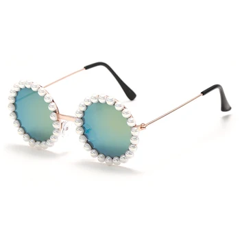 2020 Pearl Okrogla sončna Očala Otroci UV400 Ovalni Okvir sončna Očala Goggle Baby Fantje Dekleta Gradient Vintage Retro Sunglass oculos