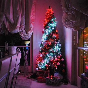Christmas Tree Okraski Luči LED Niz Luči App Nadzor Počitnice Razsvetljavo Nepremočljiva Prostem Vrt Vila Lučka 2020 Nova