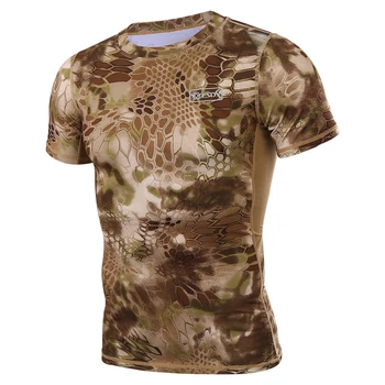 Moške Vojske Taktično T Shirt Slog Vojaške Kratek Rokav Python Prikrivanje, Quick Dry Majica Fashion O Vratu Priložnostne Tee Majica 188840