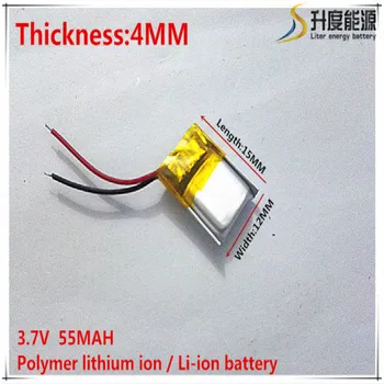 3,7 V 55mAh 401215 Litij-Polymer Li-Po baterija li ionska Baterija za Polnjenje celic Za Mp3, MP4 MP5 GPS mobilni bluetooth