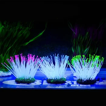 Doma Vrt Fish Tank Sijaj Star Koralni Dekoracijo Noctilucent Silikonski Rastlina, Lahka za Akvarij Žareče Koralni Dekoracijo