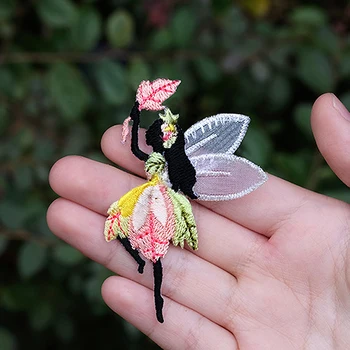 Sklop 5 Flower Fairy Železa na Vezenje Obliži za Dojencek Dekliška Oblačila Lepe Čipke Obliž Oblačila Nalepke DIY Sew Aplicirano