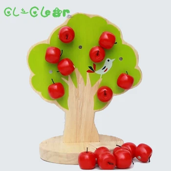 Novo 1 nastavite Montessori Izobraževalne Lesene Igrače Magnetni Apple Tree Otroška Igrača Zgodnjem Otroštvu Učenje Predšolskih Usposabljanje 190081