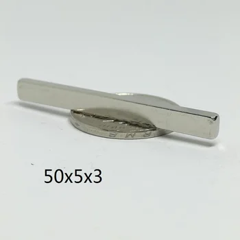 5 10 20 50pcs/veliko magnet 50*5*3 N35 Močno NdFeB Magnetom iz Redkih Zemelj 50x5x3 Neodymium Magneti za moto