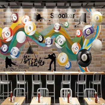 Sodobno Minimalistično Retro Zid, Biljard Dvorana Ozadju 3D Zidana Ozadje Snooker, Biljard Industrijske Dekor Stene Papirja 3D 190243