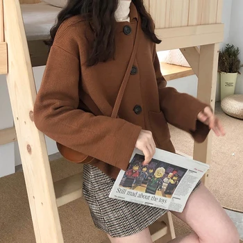 3 barve 2020 jeseni korejski slog, barva znižuj ovratnik knittd brezrokavniki ženska puloverji womens