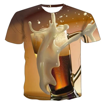 2020 Novost 3D Majica s kratkimi rokavi Moški Pločevinke Piva Natisnjeni Hip Hop Crewneck Kratkimi Rokavi Moški/Ženske T-shirt Tee Vrhovi na Debelo 192953