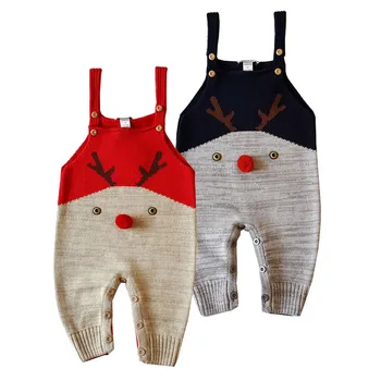 1-3 let Božič elk otroci oblačila fantje bombaž naramnice 2 barve srčkan pulover kombinezon baby dekleta hlače 194084