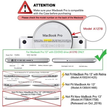 MOSISO Črni Mat Zaščito Težko Pokrivajo Primeru za Macbook Pro 13 A1278/Pro 15 A1286 CD-ROM-Laptop Accessorries Plastične Lupine Pokrov 19863
