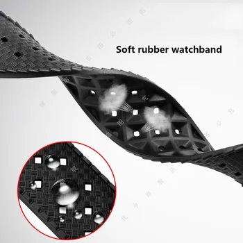 Gume watchband za S-eiko Pločevinkah SRPD73 silikonski trak 22 mm 20 mm Nepremočljiva in dihanje zapestnica športih na Prostem watchband 20411