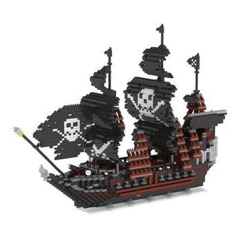 YZ Titanik Caribbean Pirate Jadranje Black Pearl Ladja, Čoln 3D Model Mini Diamond Bloki, Opeke Stavbe Igrača za Otroke, št polje 20587