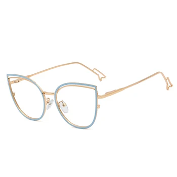 Nova blagovna Znamka Metal Anti-Modra Očala Moda Ravno Očal Okvir lahko Tekmo Stopnjo za Ženske v Pisarni z Vintage Stilu 21125