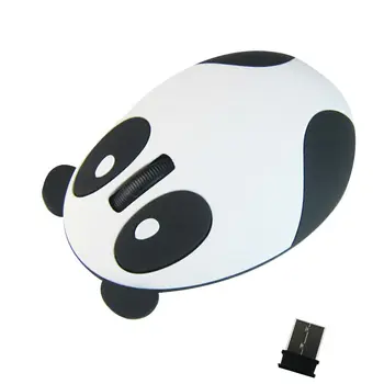 Tiho Miško Za 2,4 G Brezžično Polnjenje Miš Risanka Srčkan Panda Optična Miška Bela Roza 21296