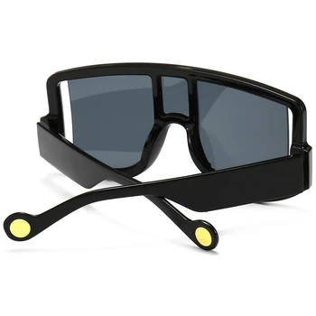 Peekaboo black retro sončna očala ženske prevelik uv400 enem kosu velika sončna očala za moške rjava kovice 2021 pomlad dodatki 21605