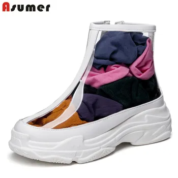 ASUMER plus velikost 34-46 modni škornji za ženske pregleden jeseni ženske škornji ženska platformo ulica priložnostne ženska, čevlji 2162