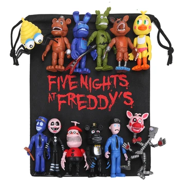Novo 13pcs/veliko FNAF PVC figuric z Vrečko 10-11.5 cm Pet Noči Na Freddy Freddy je Fazbear Foxy Lutke Igrače brinqudoes 2201