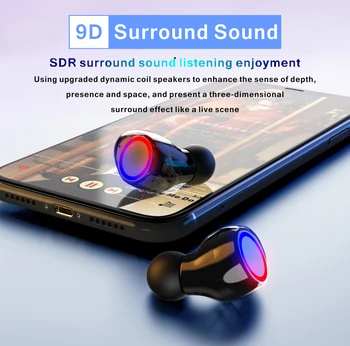2000mAh Bluetooth 5.0 Slušalke Brezžične Slušalke Dotik kontrolna lučka LED Z Mikrofonom Šport Vodotesne Slušalke Čepkov Slušalke 22141