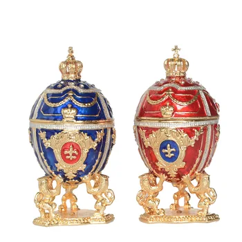 Nov prihod ruske MINI jajce w lev nakit polje pisanica bejeweled trinket box kovinski namizni zbirateljske darila 22172