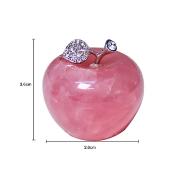Naravno Roza Kristalno Apple Zdravilni Kamen Krogu Gladko Apple Okras Za Prostor Majhen Dekoracijo Valentinovo/Božično Darilo 22327
