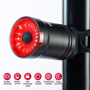 LEADBIKE Izposoja Smart luč Auto Start/Stop Zavoro Zaznavanje Kolo Zadnje Luči IPX6 USB Polnilna Led Kolesarjenje Rep Svetlobe 22518