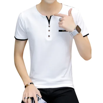 Chun xia han edition moška T-shirt proti-vrat gojiti enega je moralo najstnikov hedge postane oddaljena zgornji del oblačila, iz bombaža T-shir 2255