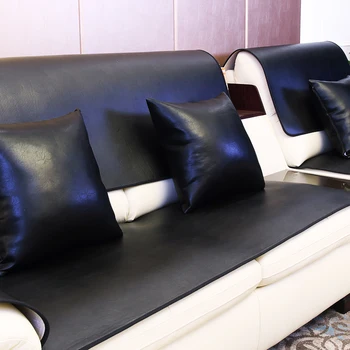 Črna stroj Usnjeni kavč, blazine Štiri letne čase non-slip nepremočljiva Evropski stil kavč zajema Univerzalna kavč brisačo po Meri 22594