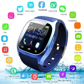 M26 nepremočljiva Smartwatch Bluetooth M26 Pametno Gledati vsak Dan vodoodporna LED Zaslon Za Android Telefon Sinhronizacijo Pedometer Pametno Gledati 24071