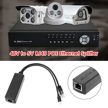 Hitro Sprostitev Lahki Splitter RJ45 POE Ethernet Napajanje Preko 48V na 5V Mikro USB ZA 2,5 KV Prenosni za Raspberry Pi