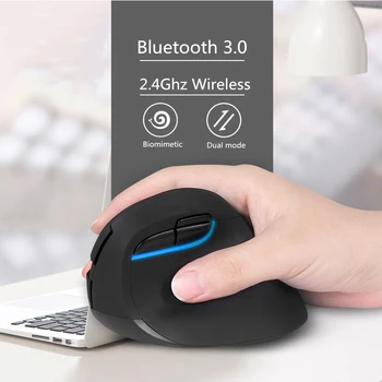 Bluetooth Optična Brezžična Gaming Miško Navpično Ergonomska Računalnik Gamer Mause LED Luči BT USB Dvojni Način Miška Za Prenosni RAČUNALNIK 24509