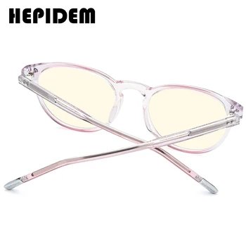 HEPIDEM Anti Modra Svetloba Blokiranje Očala Moških Retro Vintage Krog Acetat Anti-Modri Žarki Očala 2020 Ženske Očala 9139AB 24554