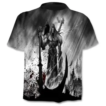 Lobanja T shirt Okostje T-shirt pištolo Tshirt Gothic srajce Punk Tee vintage t srajce 3d t-shirt anime moški stilov dropshipping