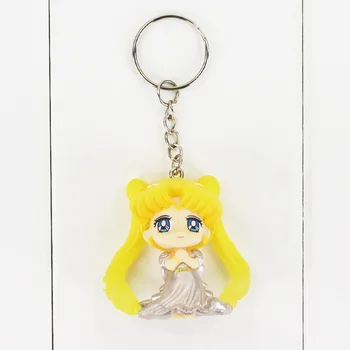 5pcs/5 cm veliko Sailor Moon Keychain Obeski Tsukino Mornar Slika Igrače Vedrino Mini Model obesek za ključe, za Dekleta 254