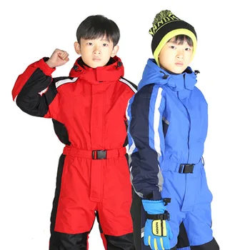 -30 Stopinj Rusija Otroci Pozimi smučarski kombinezon Fantje Dekleta Snowboard igralne obleke Otroci Toplo Smučanje Coats Kombinezon Jumpsuit DWQ034 25845