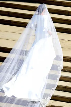 Zajemalka Vratu morska deklica Poročne Obleke Harry in Meghan je poroka Oblek Dolg Rokav elegantno Preprost abiti a sposa ZW050 26599