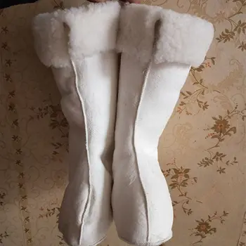 Nov prihod lady naravnega krzna nogavice volne striženo, ovčje krzno debel toplo tla yuga mehak čevelj muslimanskih nogavic