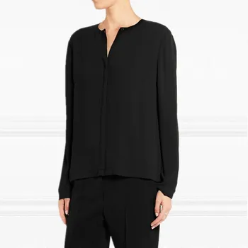 UK Čisto Nov 2020 Pomlad Poletje žensk V vratu Backless Priložnostne Black Šifon vrh Bluzo Shirt Ženski Blusas camisa feminina za 28333