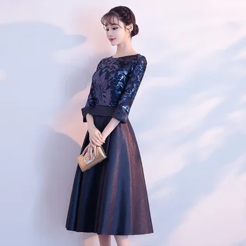 DongCMY Nov Prihod 2020 Formalno Kratek Prom Obleke, Elegantne Sequined Plus velikost Zlato Barvo Vestdios Stranka Obleke 28394