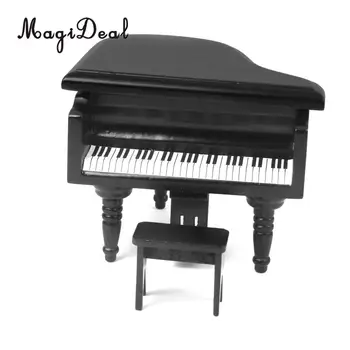 MagiDeal 1/12 Lutke Mini Lesene Klavir Blatu Glasbeni Instrument Model za Punčko Acc Doma Dekor Otrok Igrača Darilo 2850