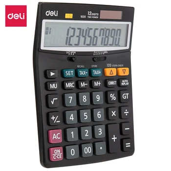 Deli E1630 Kalkulator - 120 koraki preverite Davčne Kalkulatorji 12 mestno - Baterija & Solarno Dvojno moč pisarna poslovni dobave 2871