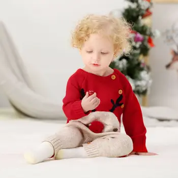 Pudcoco 2019 Nove božič baby boy dekleta romper dolgimi rokavi za malčke newborn baby risanka jelena romper prvi otroški Božič oblačila 29579