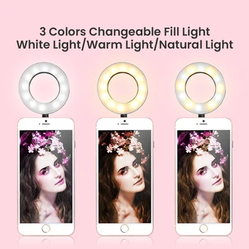 LED Selfie Obroč Svetlobe s prilagodljivim Dolgo Roko Mobilni Telefon, Držalo za Ličila Namizje Posnetek Usb Obroč Lučka Za Tiktok Youtube Video v Živo