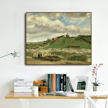 Hribu Montmartre s Vincent Van Gogh Plakati in Tiskanje Platno Slikarstvo, Kaligrafija Stenske Slike za Dnevni Sobi Doma Dekor