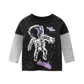 Otroci majice Bombaž Pošast Astronavt Baby Fantje, Deklice Dolg Rokav Vrhovi Otroka Jeseni Majica Boy, Girl Obleke 31649