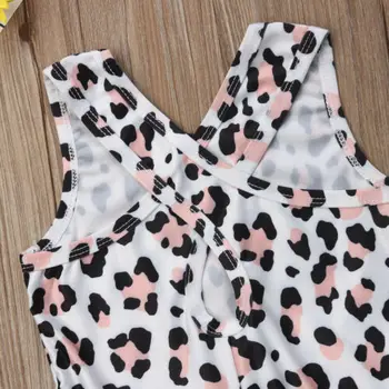 2020 Novega Malčka Baby Dekleta Čipke Leopard tiskanja Kopalke, Kopalke, Kopalne Obleko Plaži Kostum Eno-Kosov 31794