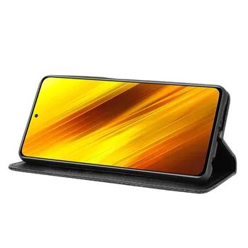 Za Xiaomi MI Poco X3 NFC Primeru Flip Denarnice Retro Slim Magnetni Usnja Kritje Kartico Stojalo Pokrov Luksuzni Knjiga Mobilni Telefon Vrečke 3186